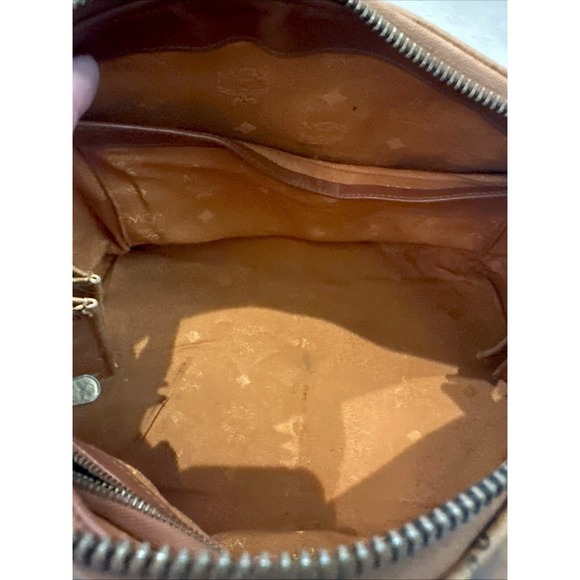 VTG MCM Cognac Monogram Visetos Boston Bag Coated Canvas Small Purse - Picture 7 of 16